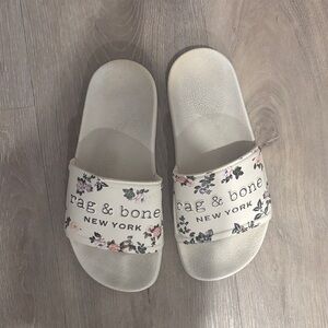 Rag & Bone White Floral Slide Sandals sz 35